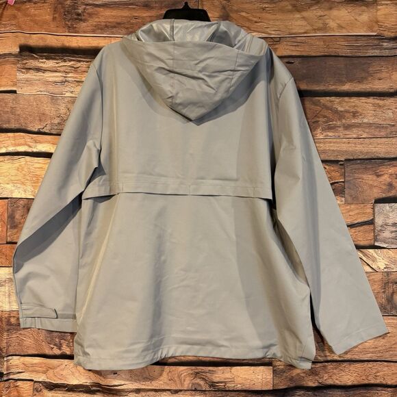 Ozark Trail Rain Jacket XL Men's Grey Water Wind Resistant Hooded Pockets Vented - Picture 4 of 9